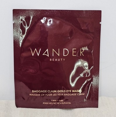Brand New Wander Beauty Baggage Claim Gold Eye Mask 1 Pair