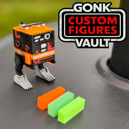 Gonk EM-33J Power Droid: Custom 3.75" Star Wars Scale Figure & Power Cells BLKPN