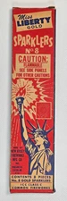 Vintage 1950's Sparklers Miss Liberty GOLD No. 8 New Jersey Fireworks Co Box