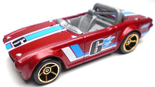 2010 HOT WHEELS FASTER THAN EVER TRIUMPH TR6 6 RED DIECAST 2 5/8" CAR W/ BLUE
