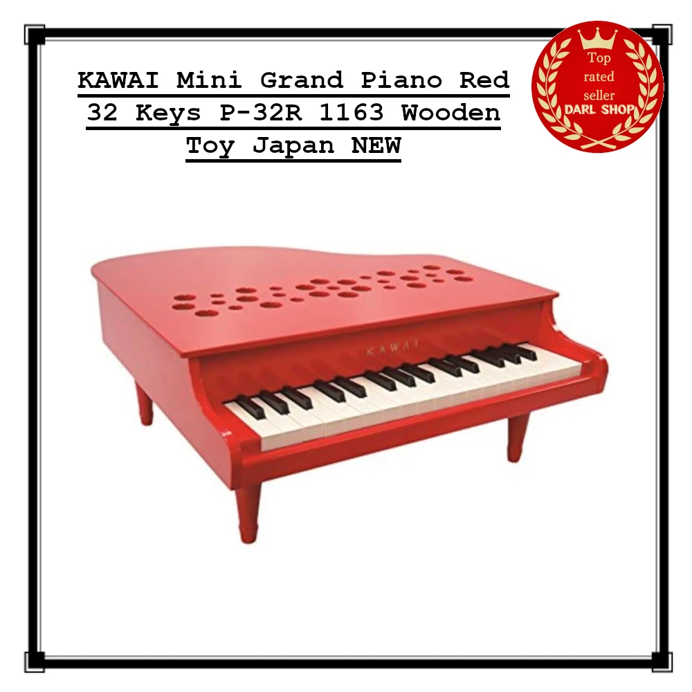 KAWAI Mini Piano de Cola Rojo 32 Teclas P-32R 1163 Juguete de Madera Japón...