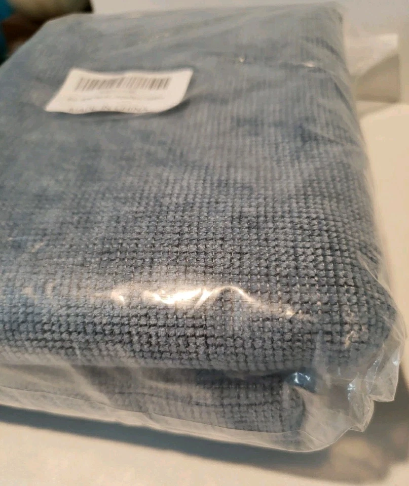 Throw Pillow Covers/ Pillowcases 24x24 Dusty Blue Chenille 2 Zip Enclosure - Image 3 of 3