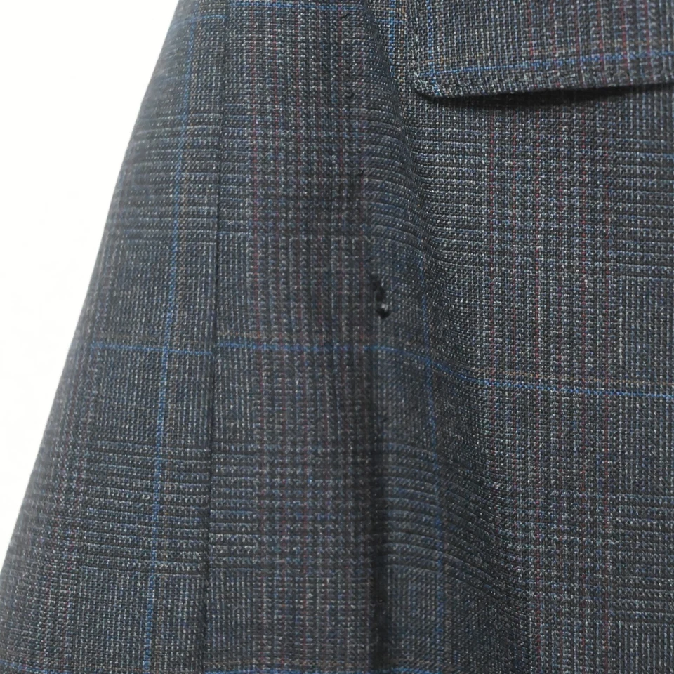 Vtg USA Made Austin Reed 36R 28x34 Blue Check 100% Wool Mens Jacket Pants Suit - Image 3 of 4