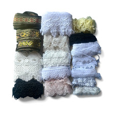 GRAB BAG different size lace trim ribbon 30 y...