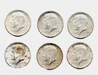 1964 Kennedy Half Dollars 90% Silver Lot of 6