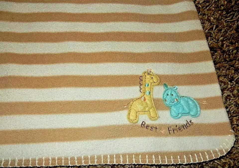 4D!¡GUAU! 30x40 Circo Best Friends Jirafa Hipopótamo Rayas Polar Bebé Cuna Manta Foto 3 de 4