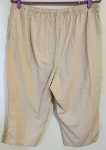Kim Rogers Women’s Khaki Capri Pants Size XL Elastic Waist Drawstring Pockets - Picture 5 of 9
