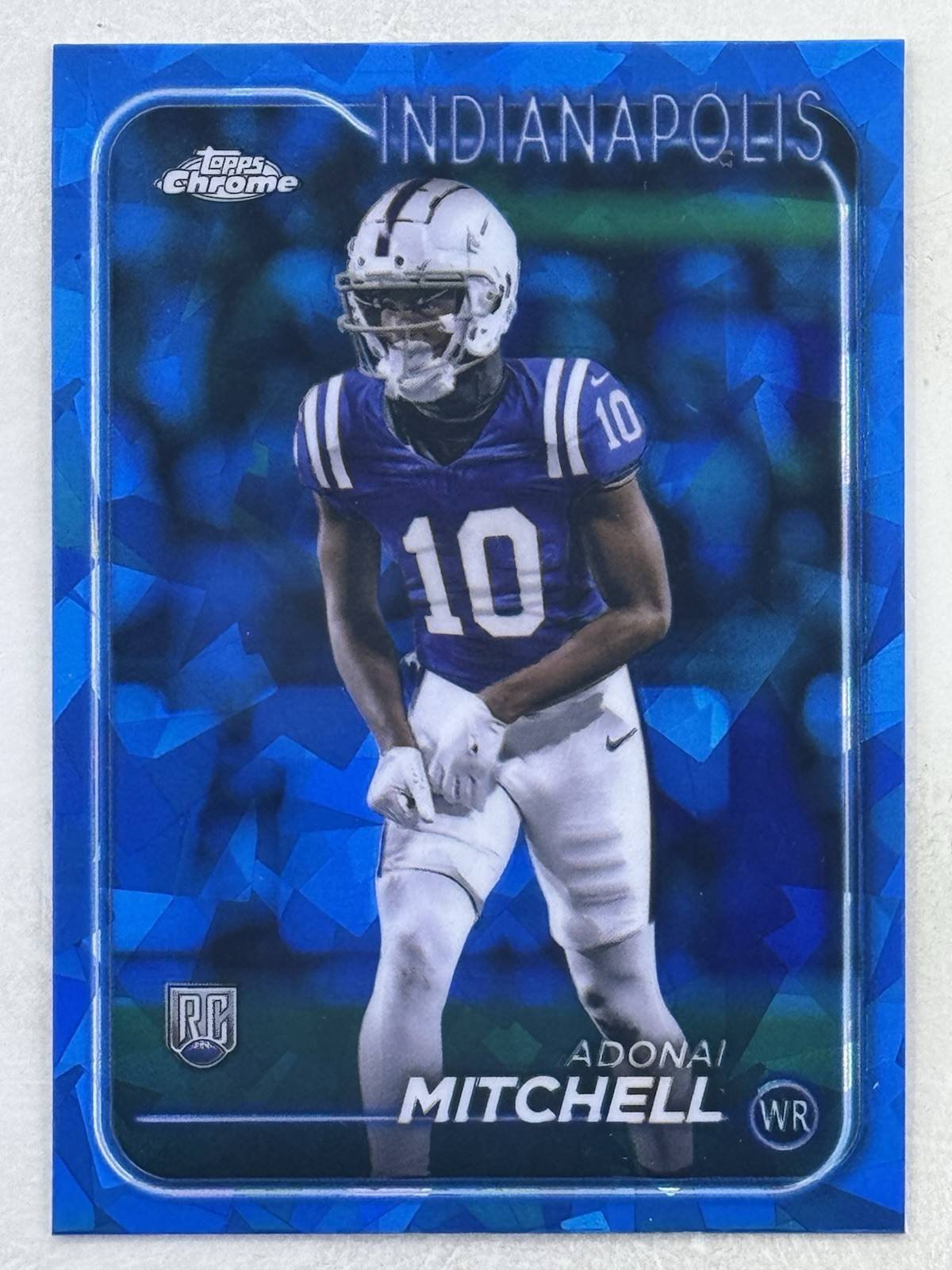 Adonai Mitchell 2024 Topps Chrome Sapphire Edition Rookie RC #210 NFL Colts Card