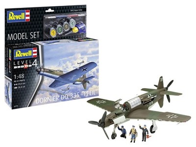 REVELL, Militärflugzeug DORNIER DO 335 PFEIL zum Zusammenbauen mit Bemalung.,...