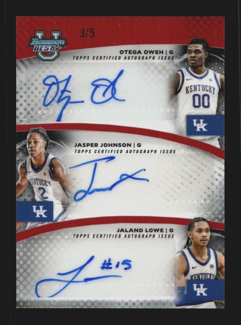 2025-26 Bowman’s Best Otega Oweh/Jasper Johnson/Jaland Lowe Auto 3/5 RC KENTUCKY