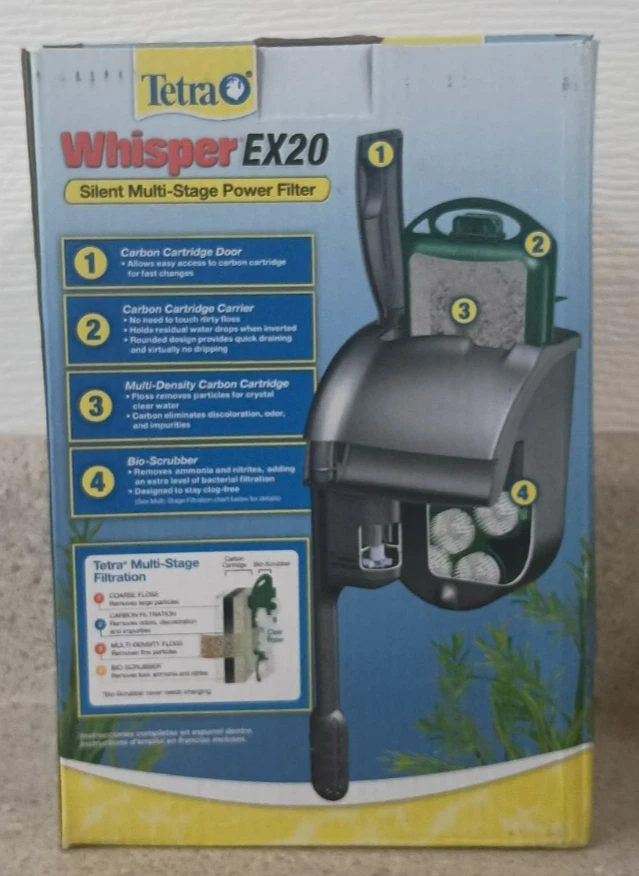 Filtro de alimentación silencioso multietapa Tetra Whisper EX 20 10 a 20 galones acuarios Foto 3 de 4