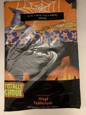 Totally Ghoul Vintage Halloween Vinyl Tablecloth Oblong 52"x90” Kmart NOS