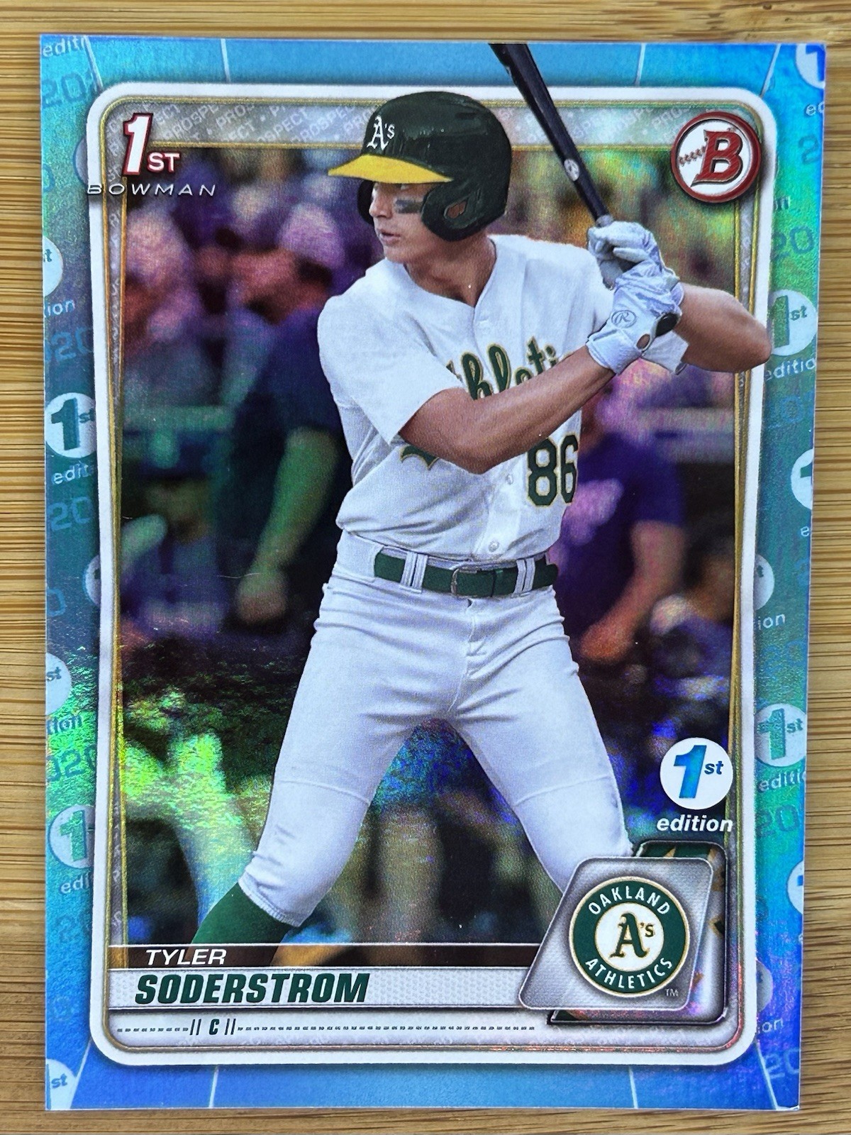 2020 Bowman Draft Tyler Soderstrom RC Chrome Refractor 1st Sky Blue #BD-119