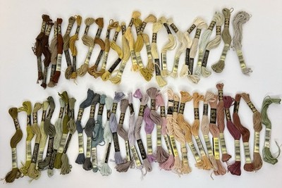 Vintage DMC Embroidery Floss Cross Stitch Threads Multi-Colors Lot of 53