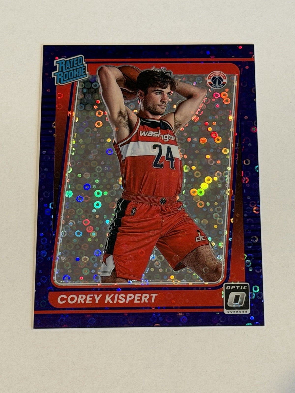 2021-22 Donruss Optic Corey Kispert Purple Disco /95 Rated Rookie #183
