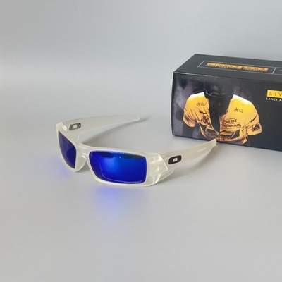 Oakley Gascan OO9014 Polarized Sunglasses Matte Clear Frame Blue Lens