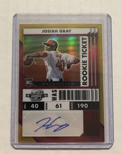 2022 Panini Contenders Optic Rookie Ticket Autographs Josiah Gray Gold /10 RC