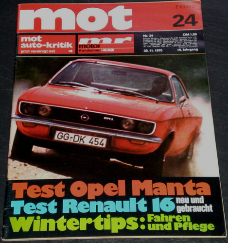 MOT 24/70 Test Opel Manta,NSU 1200 C,Renault 16, 32x Caravans Preise+techn Daten
