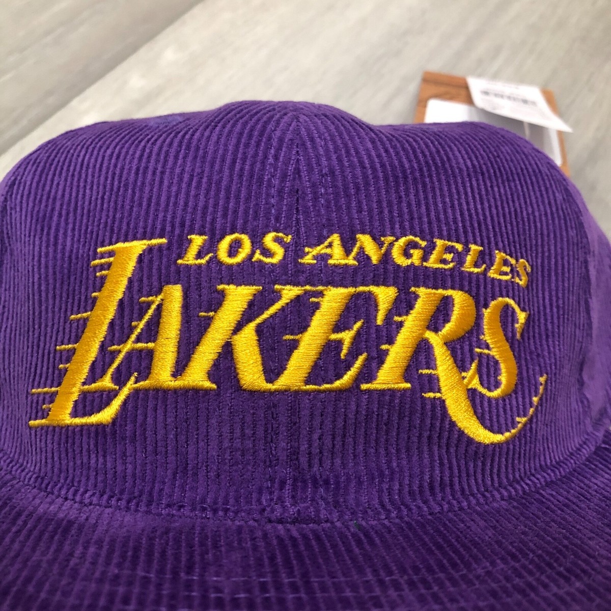 NEW! LA Lakers Corduroy Purple Snapback Hat Mitchell and Ness