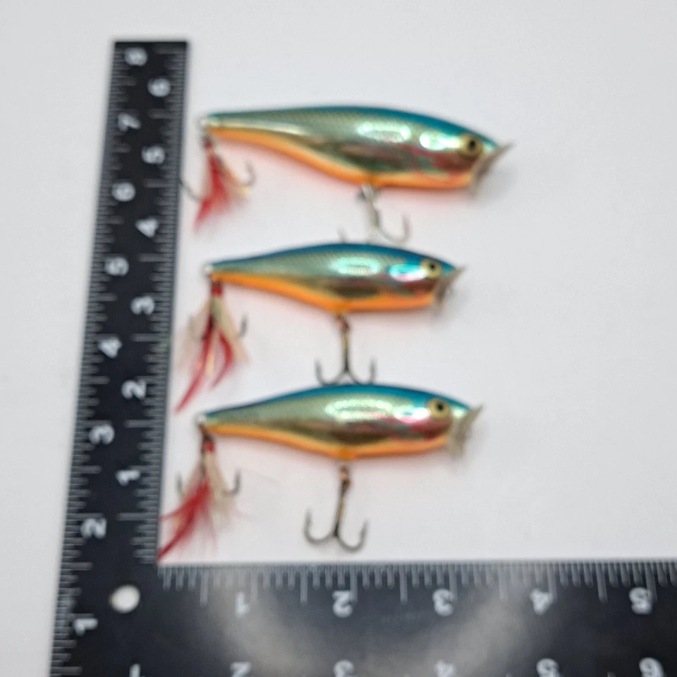 Rapala Skitter Pop Lote de 3 Señuelos Topwater Lámina Azul Oro Bajo Trucha De Colección Irlanda Foto 4 de 4