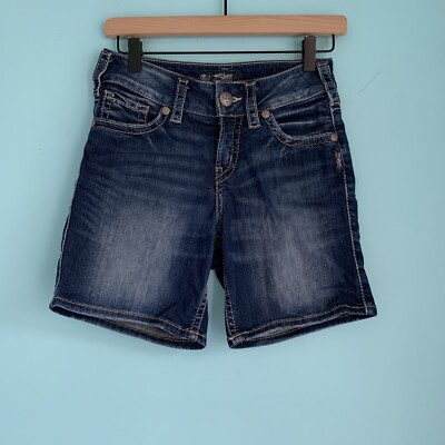 Silver Jeans Suki Denim Shorts WOMENS Mid Rise Super