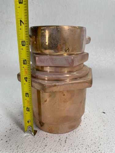 CHECK SNOOT Polished Brass Inline Check Valve 3" F-NPT x 2-1/2" F-NST Swivel - Picture 7 of 16