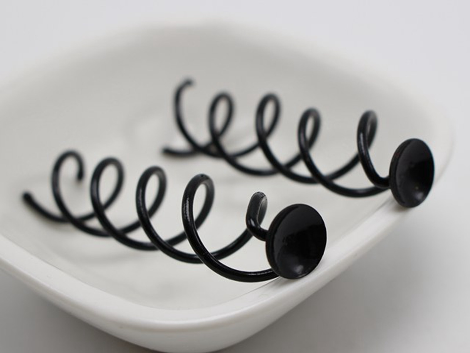 10 Black Spiral Spin Screw Bobby Pin Hair Clip Twist Barrette 60mm with