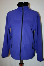Vtg LL Bean Size M Womens Fleece Jacket Full Zip Royal Blue USA Made Many Zips