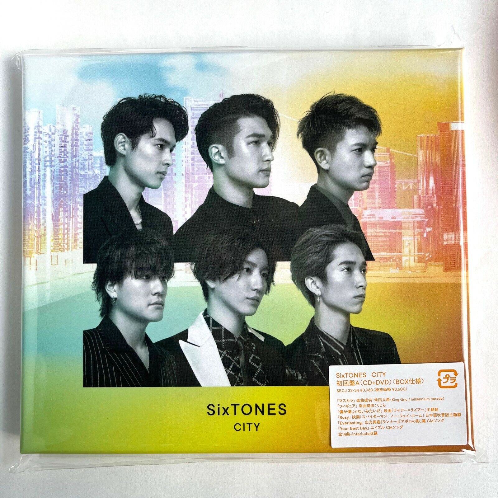 SixTONES CITY First Edition A CD+DVD w/Clear File A & Paper Bag Spider-Man  Theme