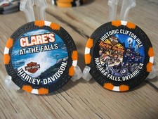 Clare's Harley Davidson Poker Chip - Niagara Falls - Ontario, Canada - Black