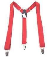  69 Alfani Men'S Red Solid Skinny Stretch Elastic Braces Clip End Suspenders