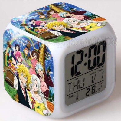 seven Deadly sins alarm clock Led 7 colors thermometer decoration manga collection 
