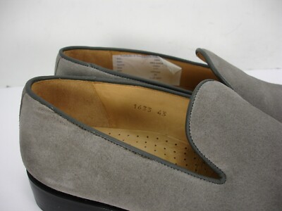 NEW HHBOOTMAKERS 1633 GRAY SUEDE SLIP ON LOAFERS DRESS SHOES  display picture 1