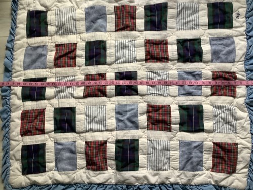 Nojo Crib Comforter Quilt Blue Stripes Ruffles - Picture 8 of 10