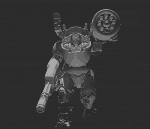 Sci-Fi Mech/Mecha Hardsuit 50 mm Power Armor - 4er Set mit mehreren Zubehörteilen - Bild 4 von 4
