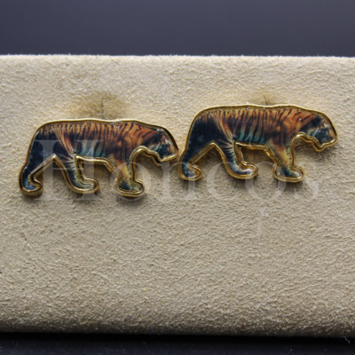 Unique Custom Made Gold Tiger Cufflinks Exquisite Vintage Jewelry Gift for Men