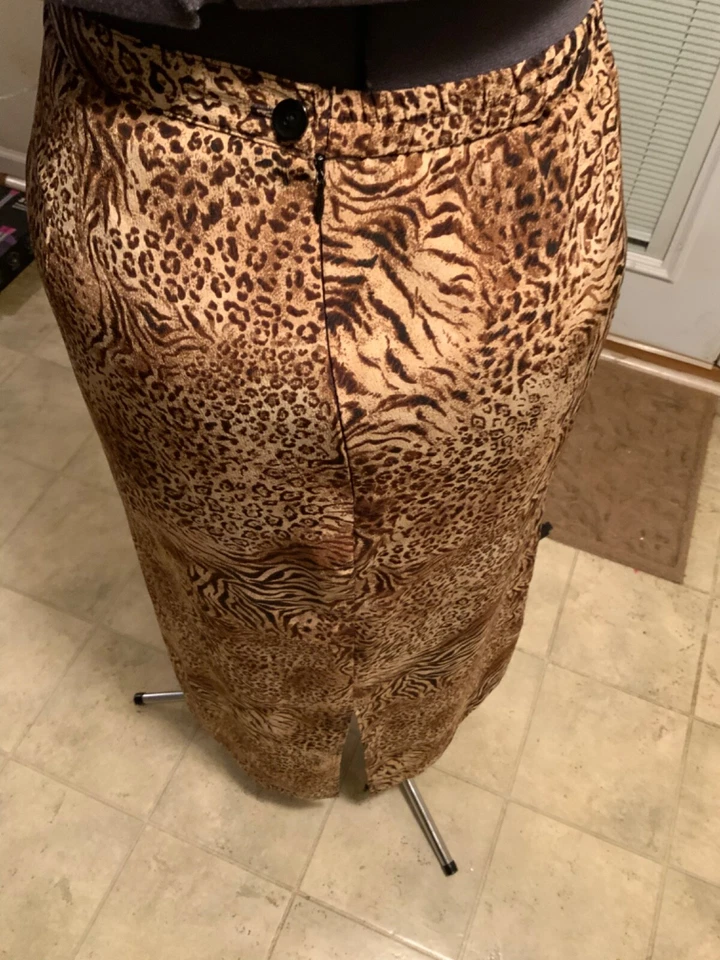 Damas Mujeres Talla Grande 2XL Briggs Nueva York Estampado de Leopardo Falda Lápiz 100% Poliéster Foto 2 de 4