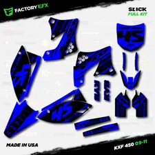 Black & Blue Slick Racing Graphics Kit fits 09-11 Kawasaki Kxf450 KX450F  Decal