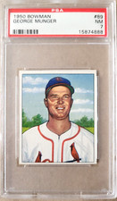 1950 Bowman George Munger #89 St. Louis Cardinals PSA 7 NM