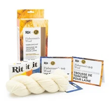 Rit® and Lion Brand® Fishermen's Wool® Yarn Dye Kit,Tangerine/Golden Yellow/Blue