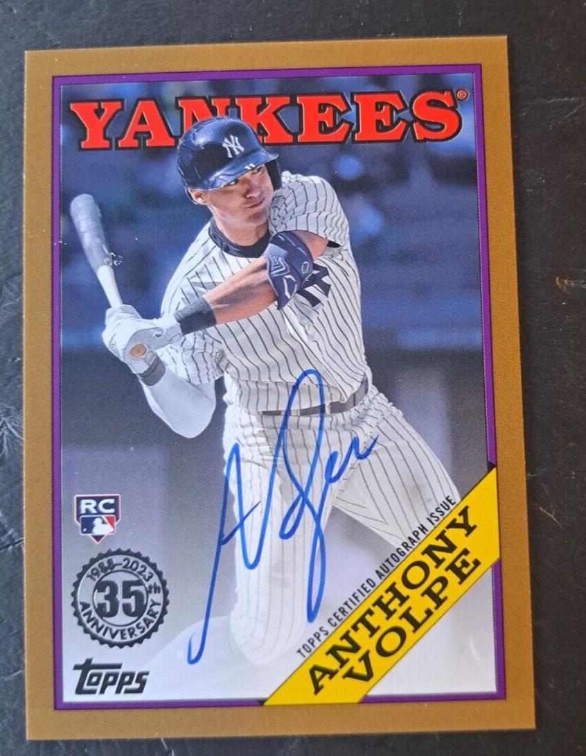 2023 Topps Update 1988 Topps Auto Gold Anthony Volpe Rookie Yankees #/50