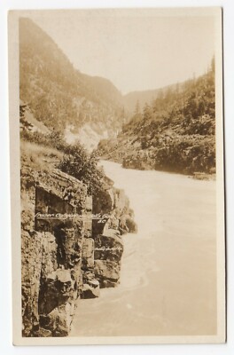 Fraser River Canyon near HELL'S GATE BC Canada Gowen - CNR Real Photo Postcard