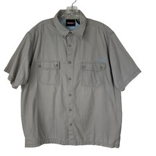 Dickies Short Sleeve Button Front Shirt Mens XL Gray