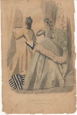 Women's Fashion - Fine Dresses - Sept 1865 - Vintage Graphic Advertising Art