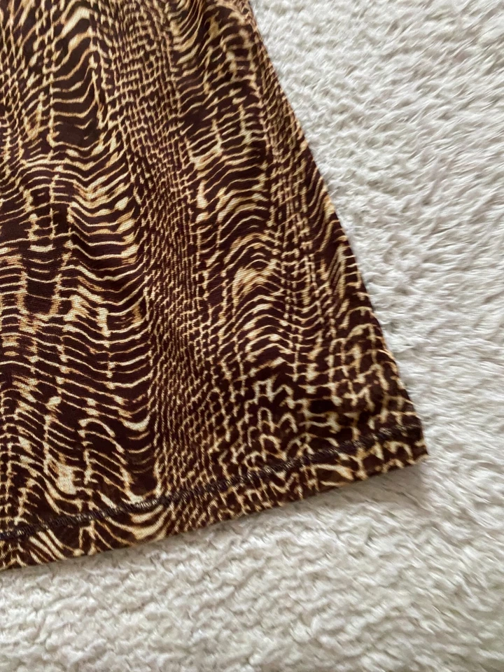 Blusa Liz Claiborne Mujer Piel de Serpiente Transparente Manga Corta Forrada Marrón Talla XL Foto 2 de 4