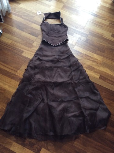 Zweiteiliges Abendkleid von Symo Mode Gr. 36 dunkelbraun