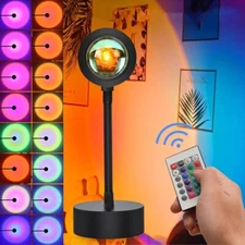 Sunset Lamp RGB LED for Home 16 Colors & 4 Modes USB Port