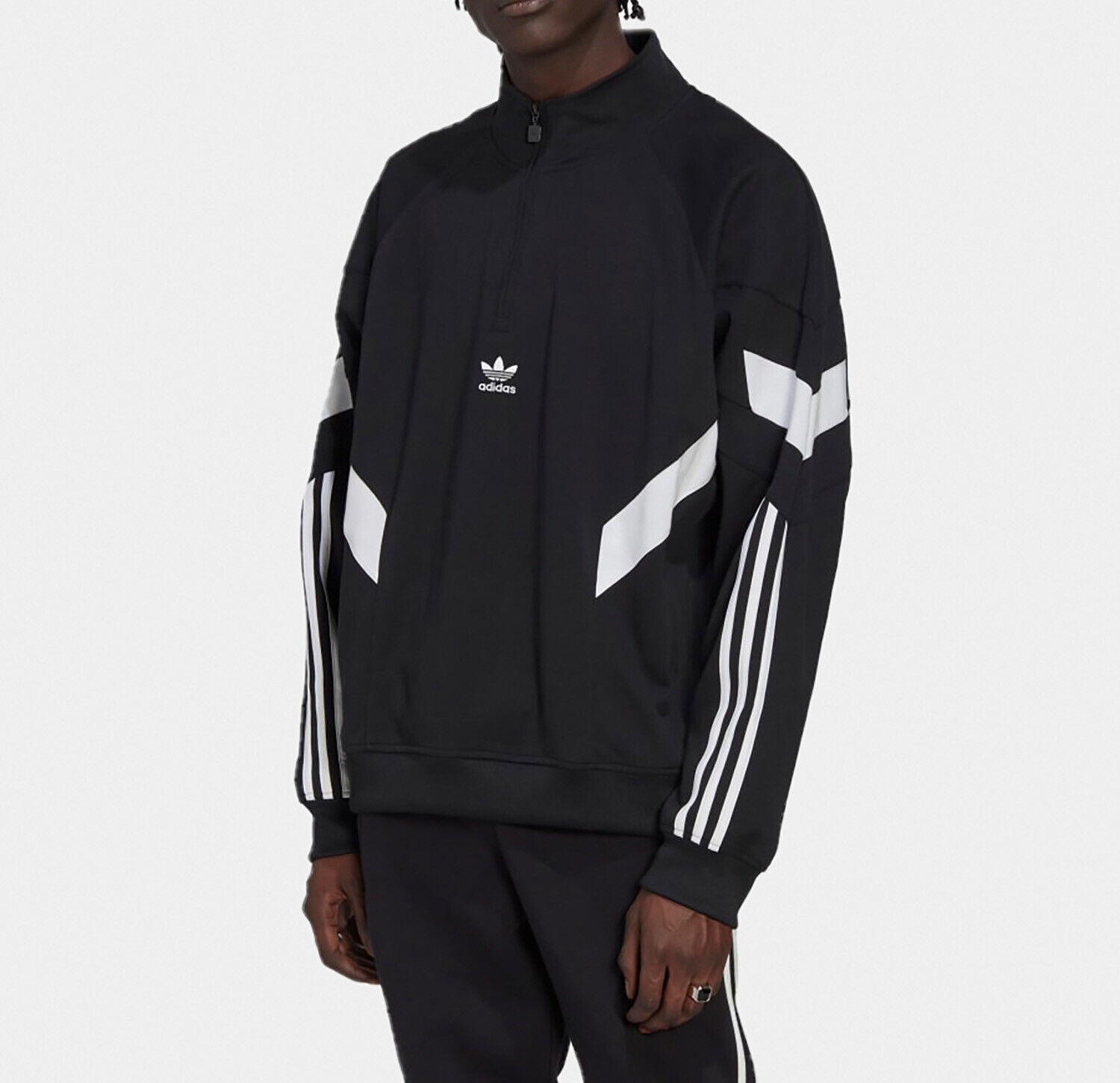 Adidas Rekive Half-Zip Men&#039;s Sport Running Casual Black | eBay