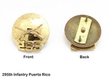 US Army 295th Infantry Puerto Rico Enlisted Domed Collar Device ~ BOS Insignia