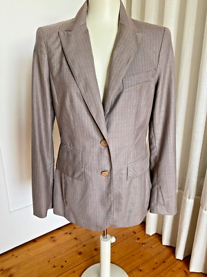 Apart Blazer Nadelstreifen Einreiher hellbraun taupe Gr. 38
